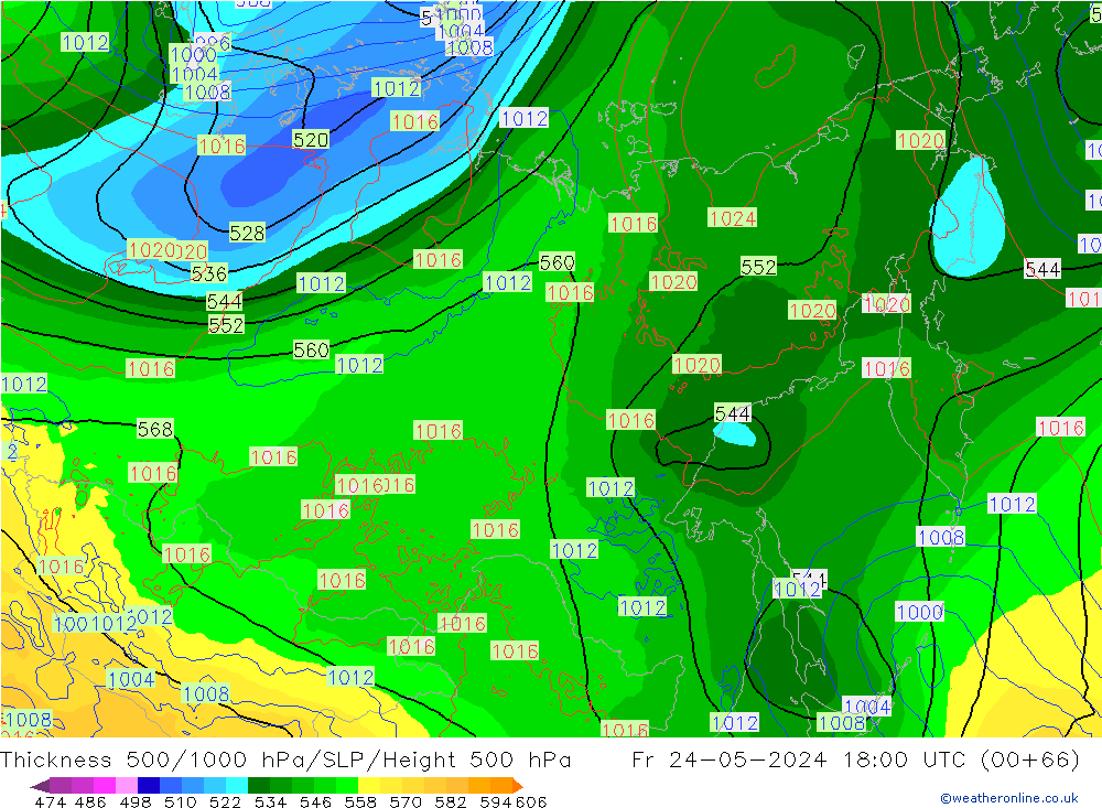 500-1000 hPa Kalınlığı ECMWF Cu 24.05.2024 18 UTC