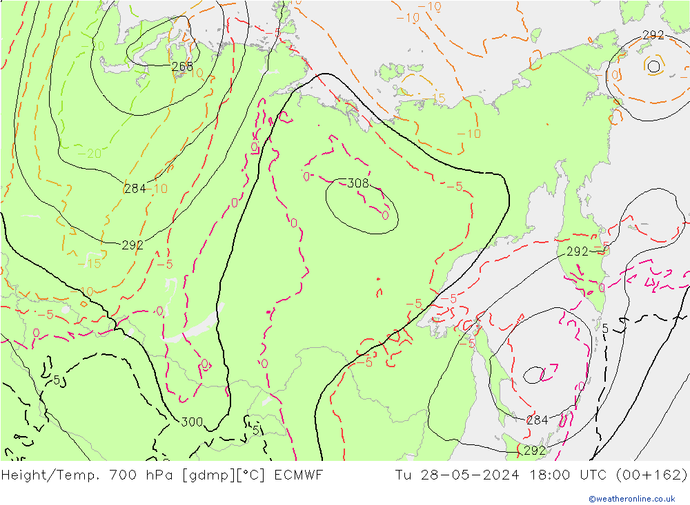 Height/Temp. 700 hPa ECMWF  28.05.2024 18 UTC