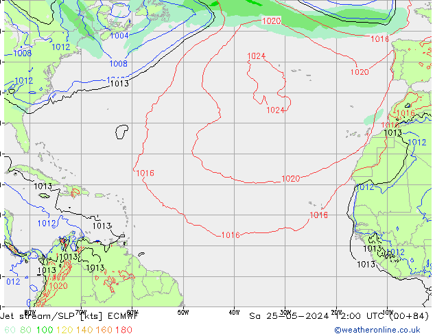 Corriente en chorro ECMWF sáb 25.05.2024 12 UTC