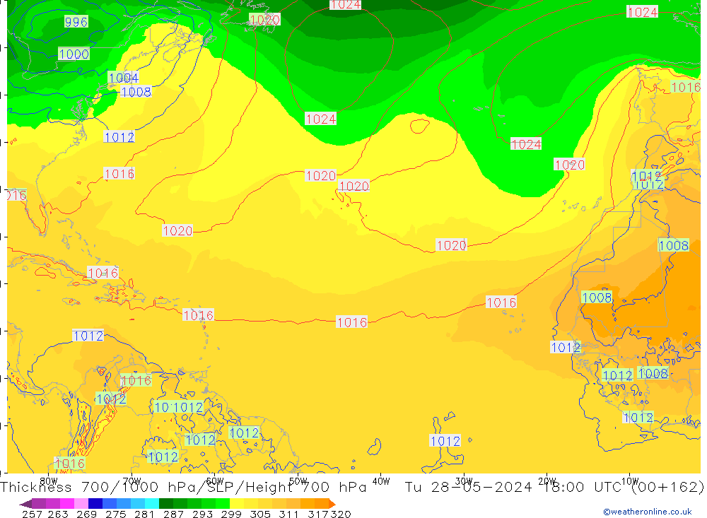 Dikte700-1000 hPa ECMWF di 28.05.2024 18 UTC