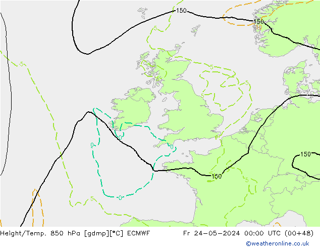 Z500/Rain (+SLP)/Z850 ECMWF ven 24.05.2024 00 UTC