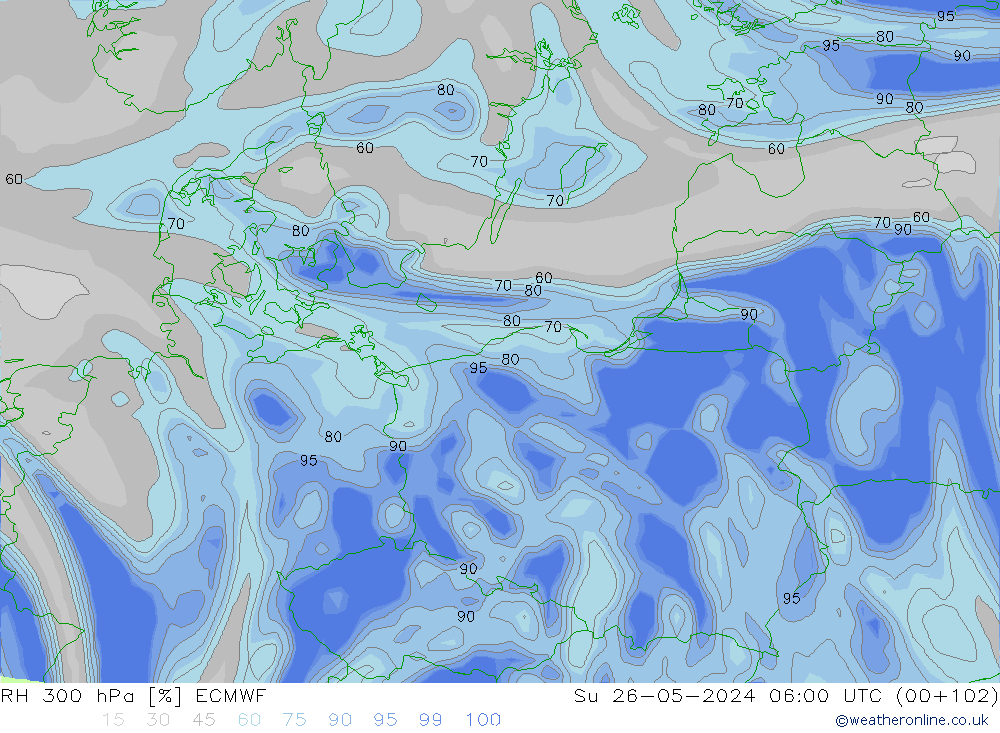 300 hPa Nispi Nem ECMWF Paz 26.05.2024 06 UTC