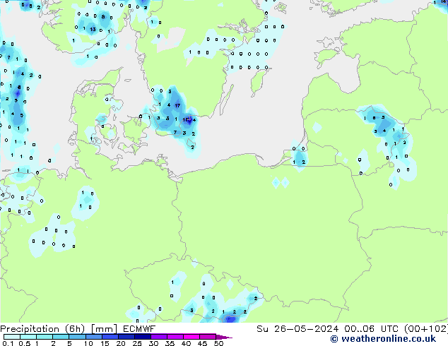 Z500/Rain (+SLP)/Z850 ECMWF Su 26.05.2024 06 UTC