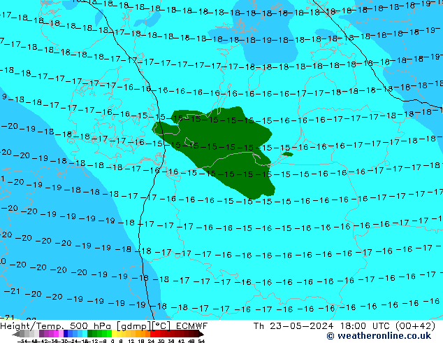 Z500/Rain (+SLP)/Z850 ECMWF czw. 23.05.2024 18 UTC