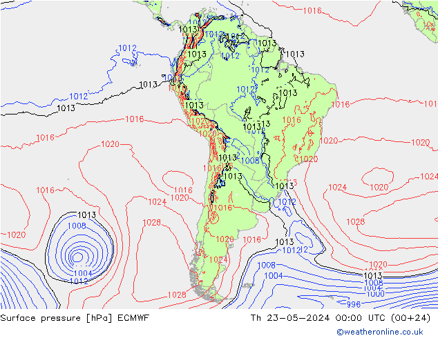 Yer basıncı ECMWF Per 23.05.2024 00 UTC