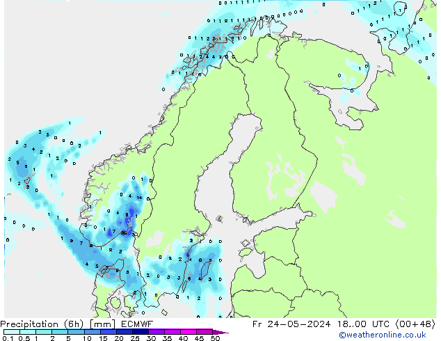 Z500/Rain (+SLP)/Z850 ECMWF ven 24.05.2024 00 UTC