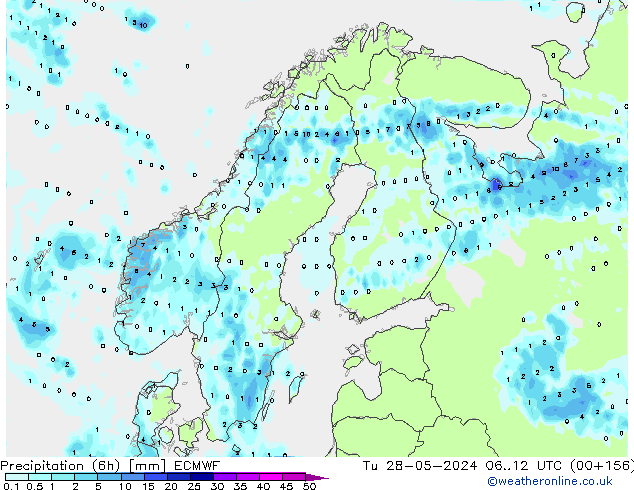 Z500/Rain (+SLP)/Z850 ECMWF Ter 28.05.2024 12 UTC