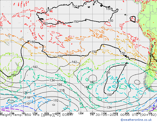 Z500/Rain (+SLP)/Z850 ECMWF  30.05.2024 00 UTC