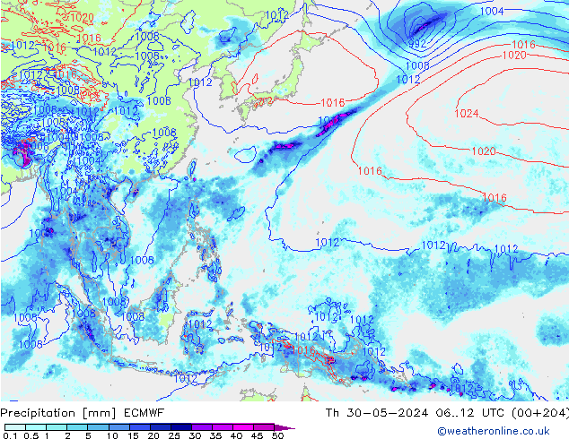 Precipitazione ECMWF gio 30.05.2024 12 UTC