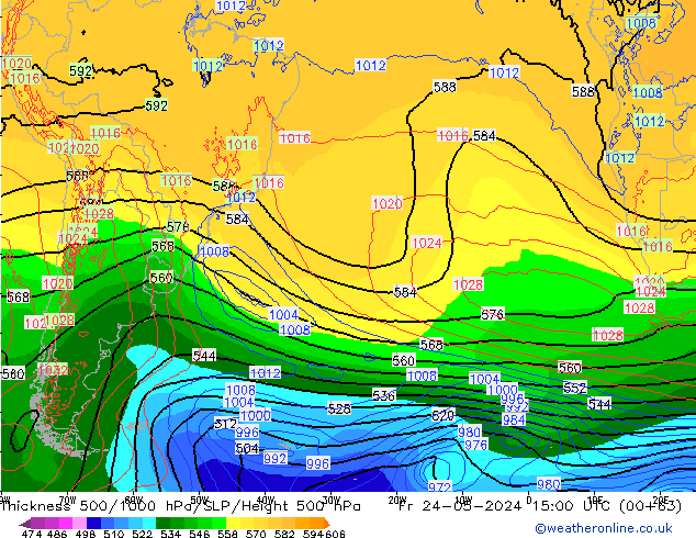 Thck 500-1000hPa ECMWF  24.05.2024 15 UTC