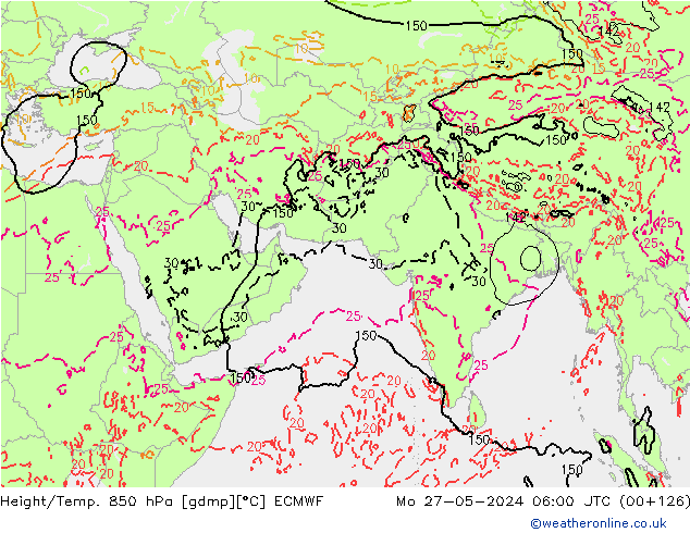 Z500/Rain (+SLP)/Z850 ECMWF Po 27.05.2024 06 UTC