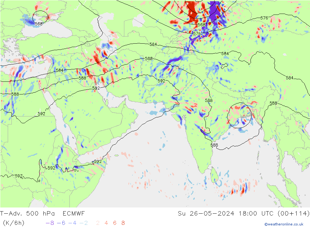 T-Adv. 500 hPa ECMWF Ne 26.05.2024 18 UTC