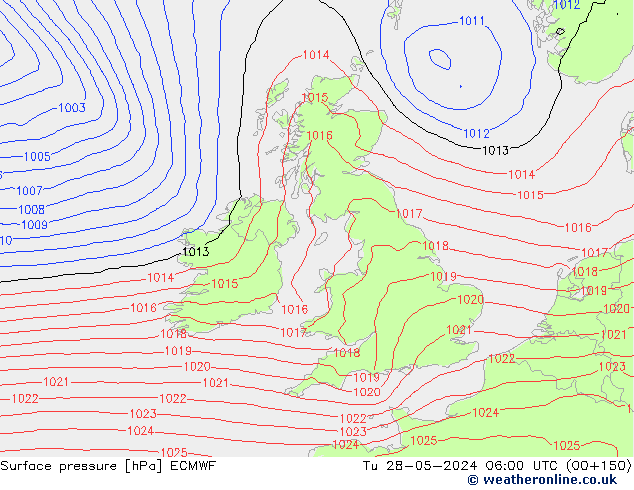 приземное давление ECMWF вт 28.05.2024 06 UTC