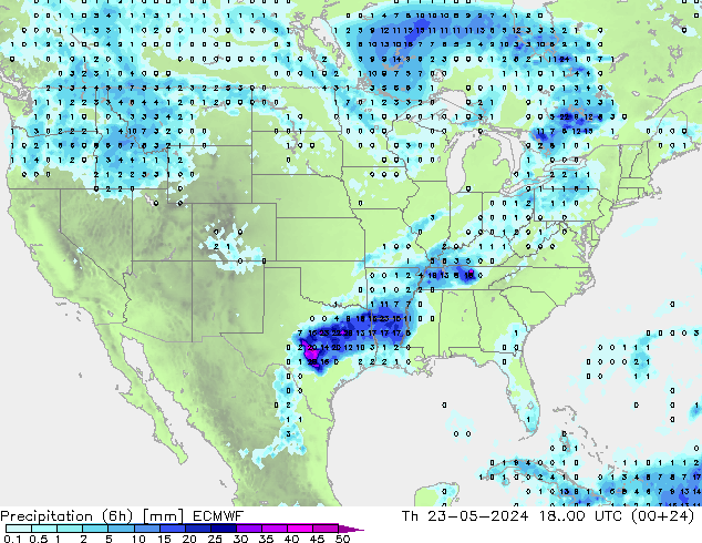 Z500/Rain (+SLP)/Z850 ECMWF Th 23.05.2024 00 UTC