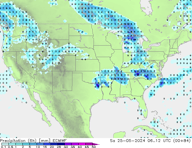 Z500/Rain (+SLP)/Z850 ECMWF sáb 25.05.2024 12 UTC