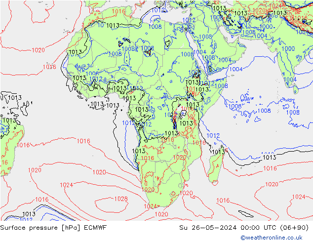 pressão do solo ECMWF Dom 26.05.2024 00 UTC