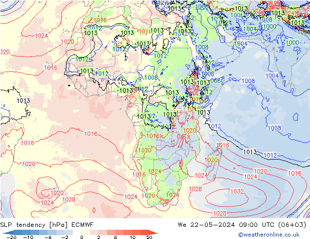 tendencja ECMWF śro. 22.05.2024 09 UTC