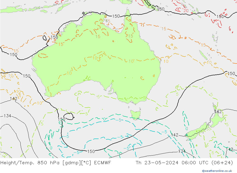 Z500/Rain (+SLP)/Z850 ECMWF Čt 23.05.2024 06 UTC