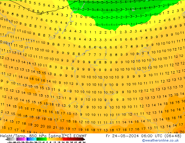 Z500/Yağmur (+YB)/Z850 ECMWF Cu 24.05.2024 06 UTC