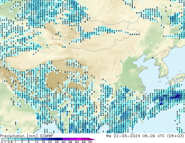 降水 ECMWF 星期三 22.05.2024 09 UTC