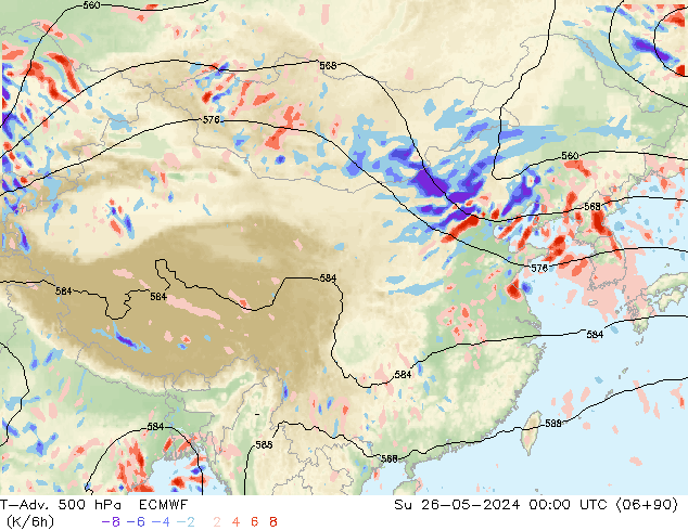 T-Adv. 500 hPa ECMWF 星期日 26.05.2024 00 UTC