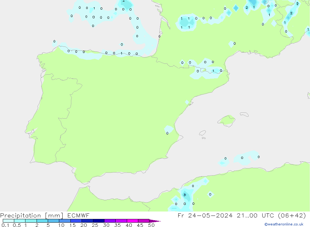 Precipitation ECMWF Fr 24.05.2024 00 UTC