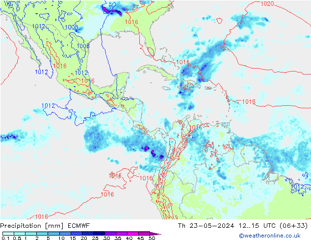 precipitação ECMWF Qui 23.05.2024 15 UTC