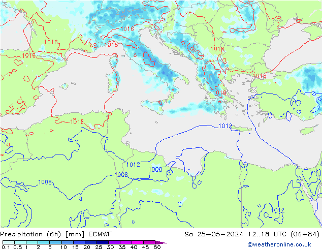 Z500/Rain (+SLP)/Z850 ECMWF Sáb 25.05.2024 18 UTC