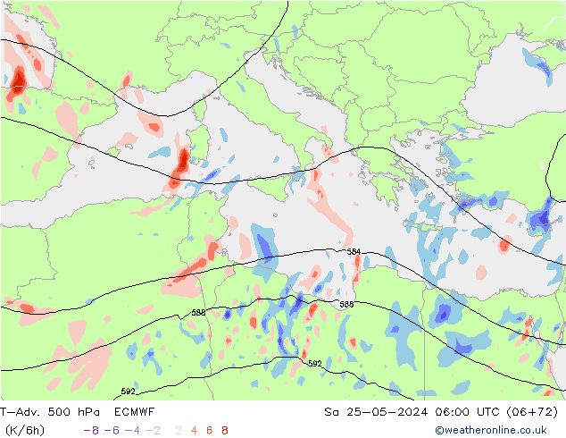 T-Adv. 500 hPa ECMWF So 25.05.2024 06 UTC