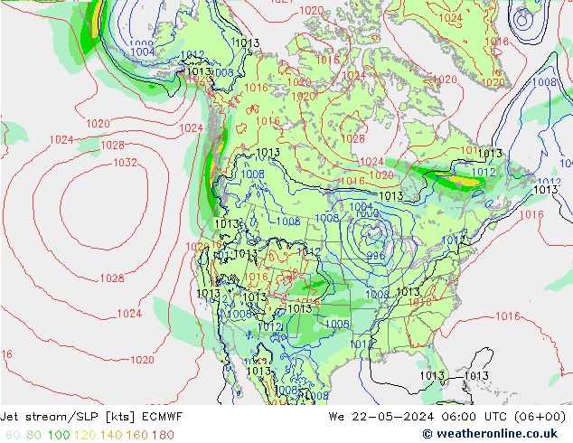 Jet stream/SLP ECMWF St 22.05.2024 06 UTC