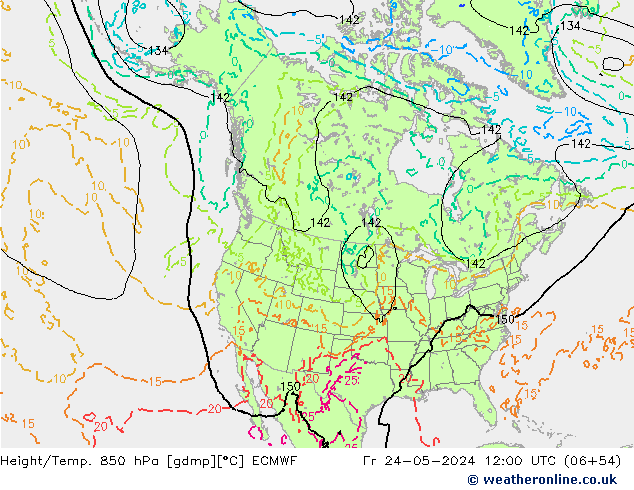 Z500/Rain (+SLP)/Z850 ECMWF Pá 24.05.2024 12 UTC