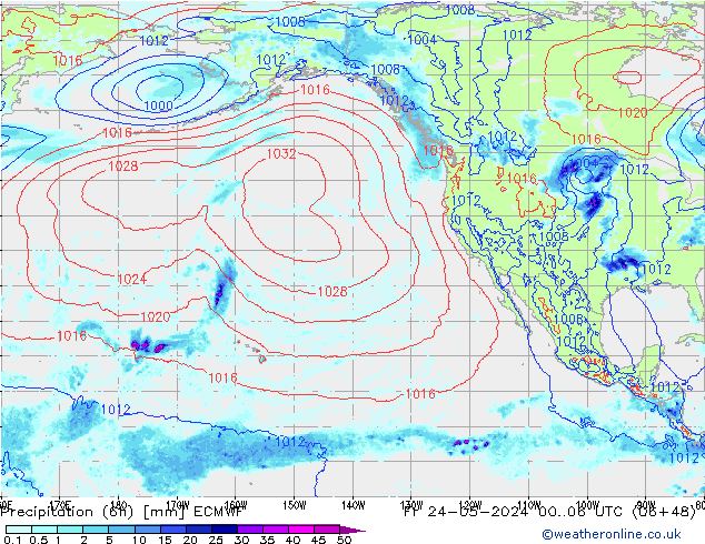 Yağış 6sa/Rüz. 10m/950 ECMWF Cu 24.05.2024 06 UTC