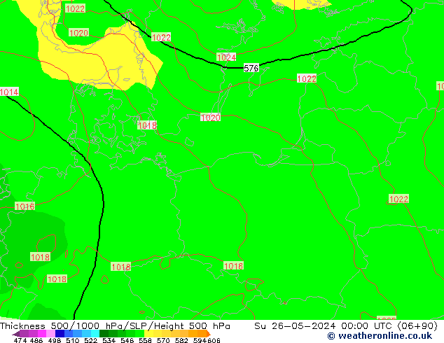 Thck 500-1000hPa ECMWF nie. 26.05.2024 00 UTC