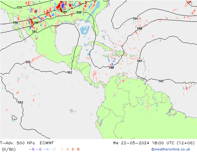 T-Adv. 500 hPa ECMWF wo 22.05.2024 18 UTC