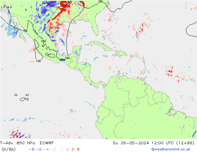 T-Adv. 850 hPa ECMWF zo 26.05.2024 12 UTC