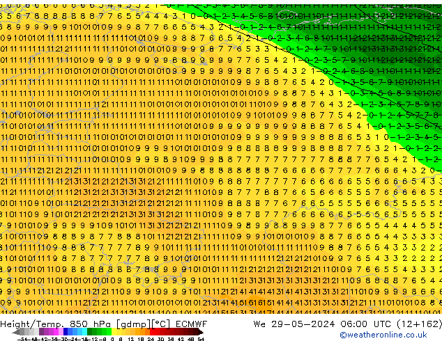 Z500/Rain (+SLP)/Z850 ECMWF mié 29.05.2024 06 UTC