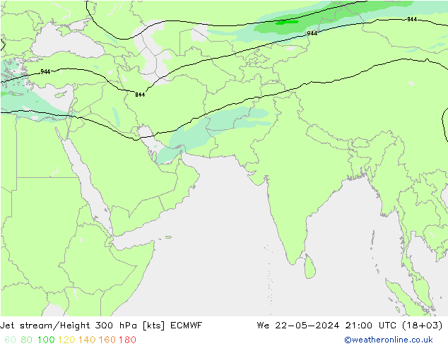 高速氣流 ECMWF 星期三 22.05.2024 21 UTC