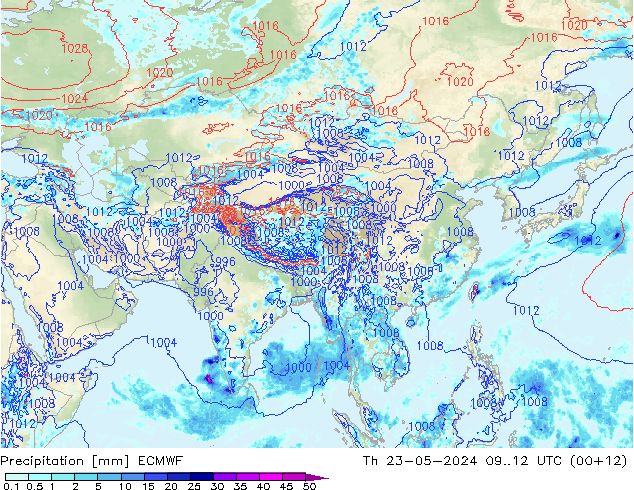 Precipitation ECMWF Th 23.05.2024 12 UTC