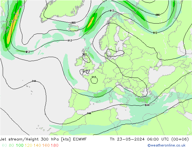 高速氣流 ECMWF 星期四 23.05.2024 06 UTC