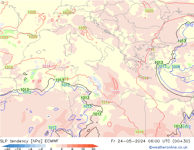 тенденция давления ECMWF пт 24.05.2024 06 UTC