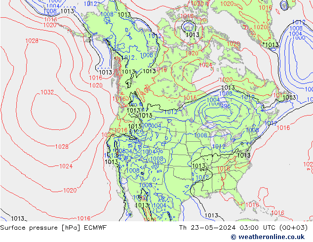 Surface pressure ECMWF Th 23.05.2024 03 UTC