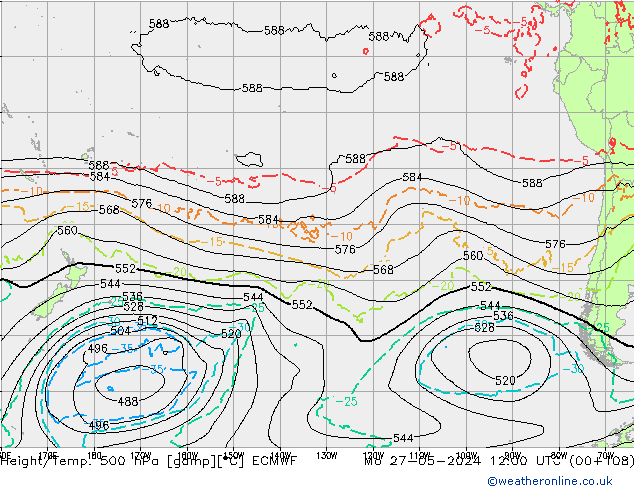 Z500/Rain (+SLP)/Z850 ECMWF  27.05.2024 12 UTC