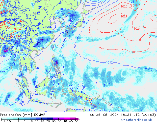 precipitação ECMWF Dom 26.05.2024 21 UTC