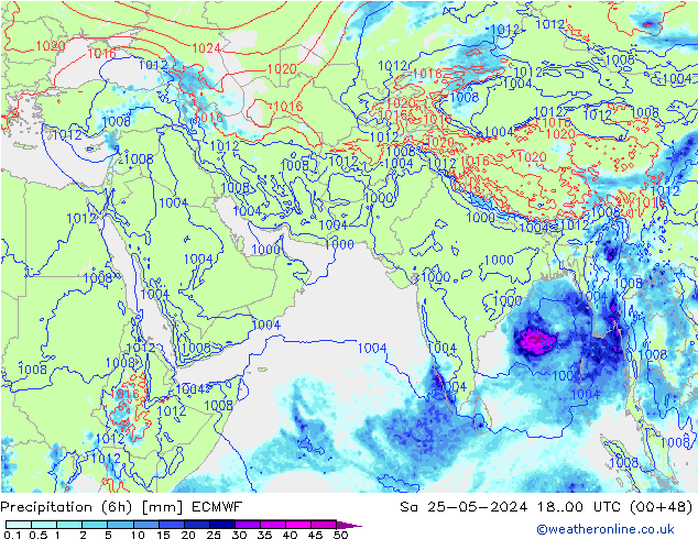 Z500/Rain (+SLP)/Z850 ECMWF sáb 25.05.2024 00 UTC