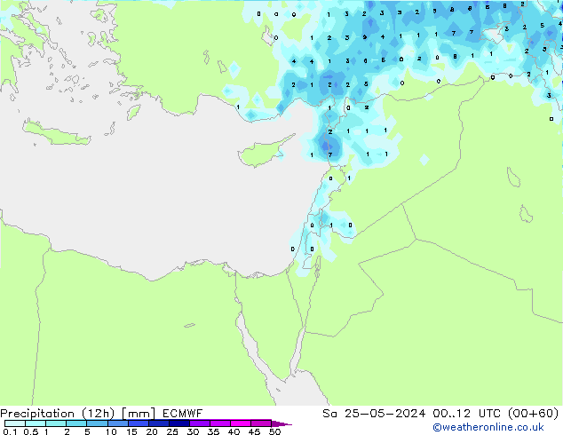 Precipitation (12h) ECMWF So 25.05.2024 12 UTC