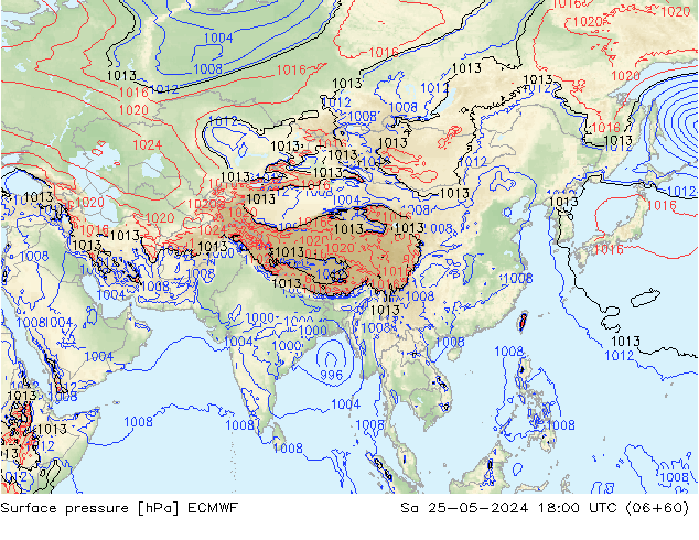 pression de l'air ECMWF sam 25.05.2024 18 UTC