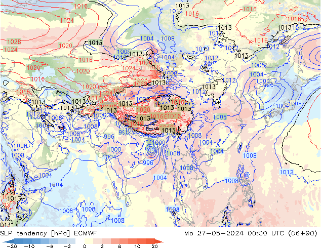 Tendenza di Pressione ECMWF lun 27.05.2024 00 UTC