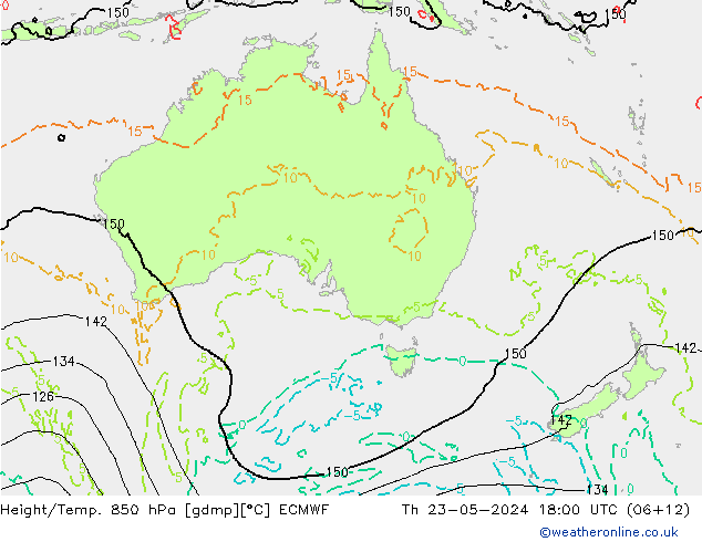 Z500/Rain (+SLP)/Z850 ECMWF чт 23.05.2024 18 UTC