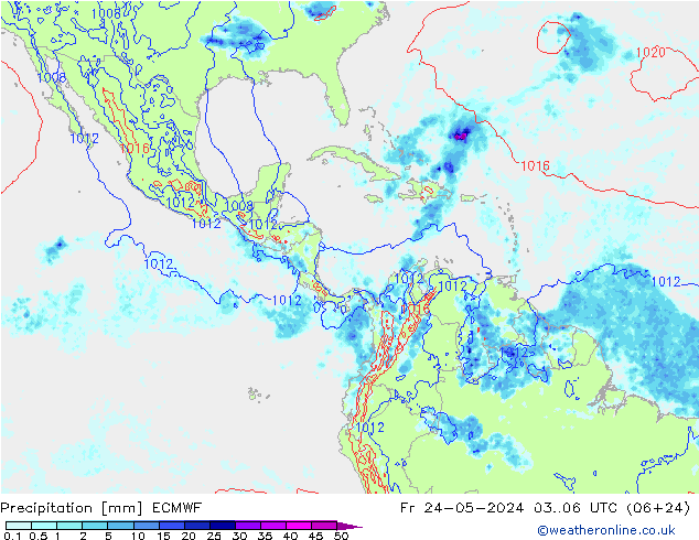 Precipitation ECMWF Fr 24.05.2024 06 UTC