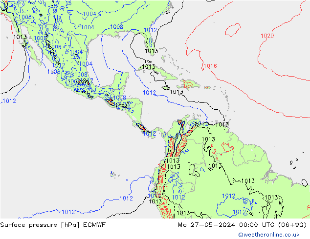 Luchtdruk (Grond) ECMWF ma 27.05.2024 00 UTC